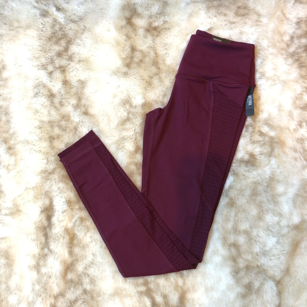 Victoria Secret Knock Out Tights, XS, Burgundy NWT